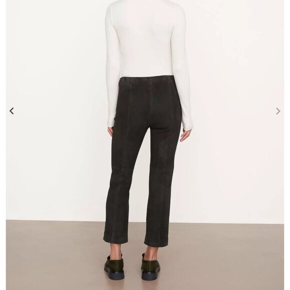 Vince Suede Cropped Flare Black Pants - Picture 3 of 7